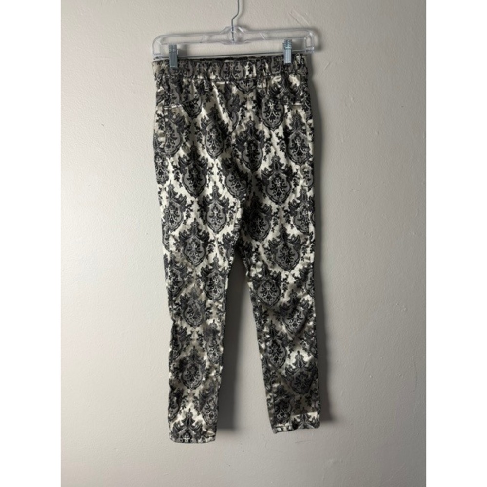 Altar'd State Damask Metallic Slim Leg Pants Gold Black Baroque Print Womens S